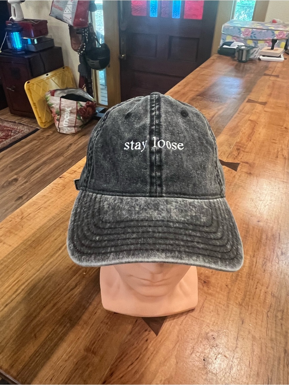 OTTO Black “Stay Loose” Baseball Cap with Red Logo